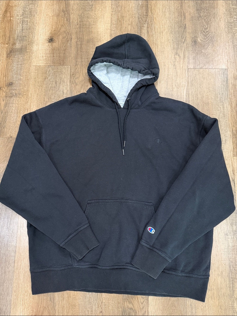 Champion Black Hoodie with Grey Hood Lining